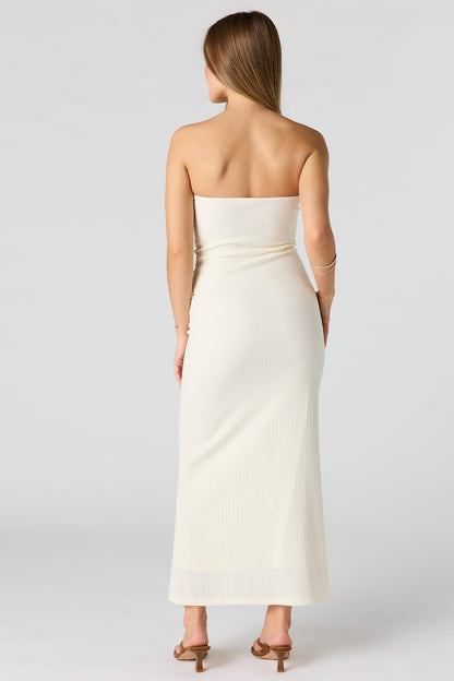 Braless Textured Tube Midi Dress
