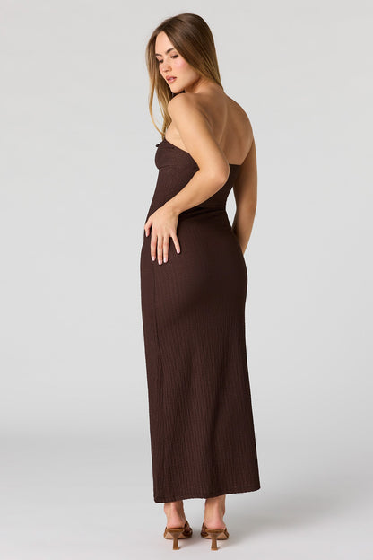 Braless Textured Tube Midi Dress
