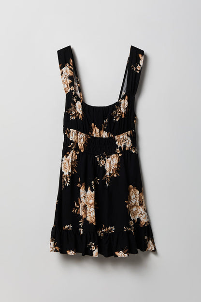 Printed Scoop Neck Mini Dress