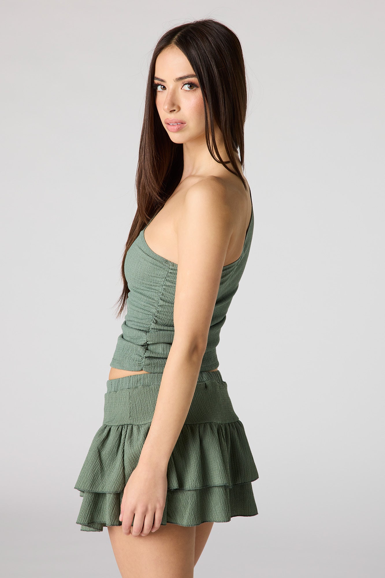 Textured Tiered Mini Skort