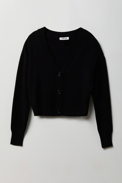 V-Neck Button-Up Cardigan