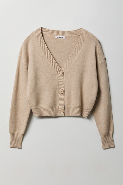 V-Neck Button-Up Cardigan
