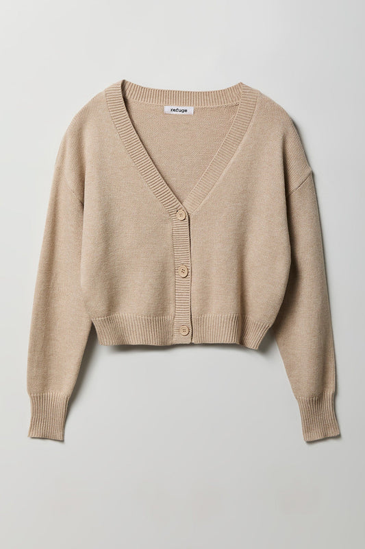 V-Neck Button-Up Cardigan