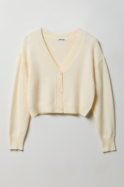 V-Neck Button-Up Cardigan