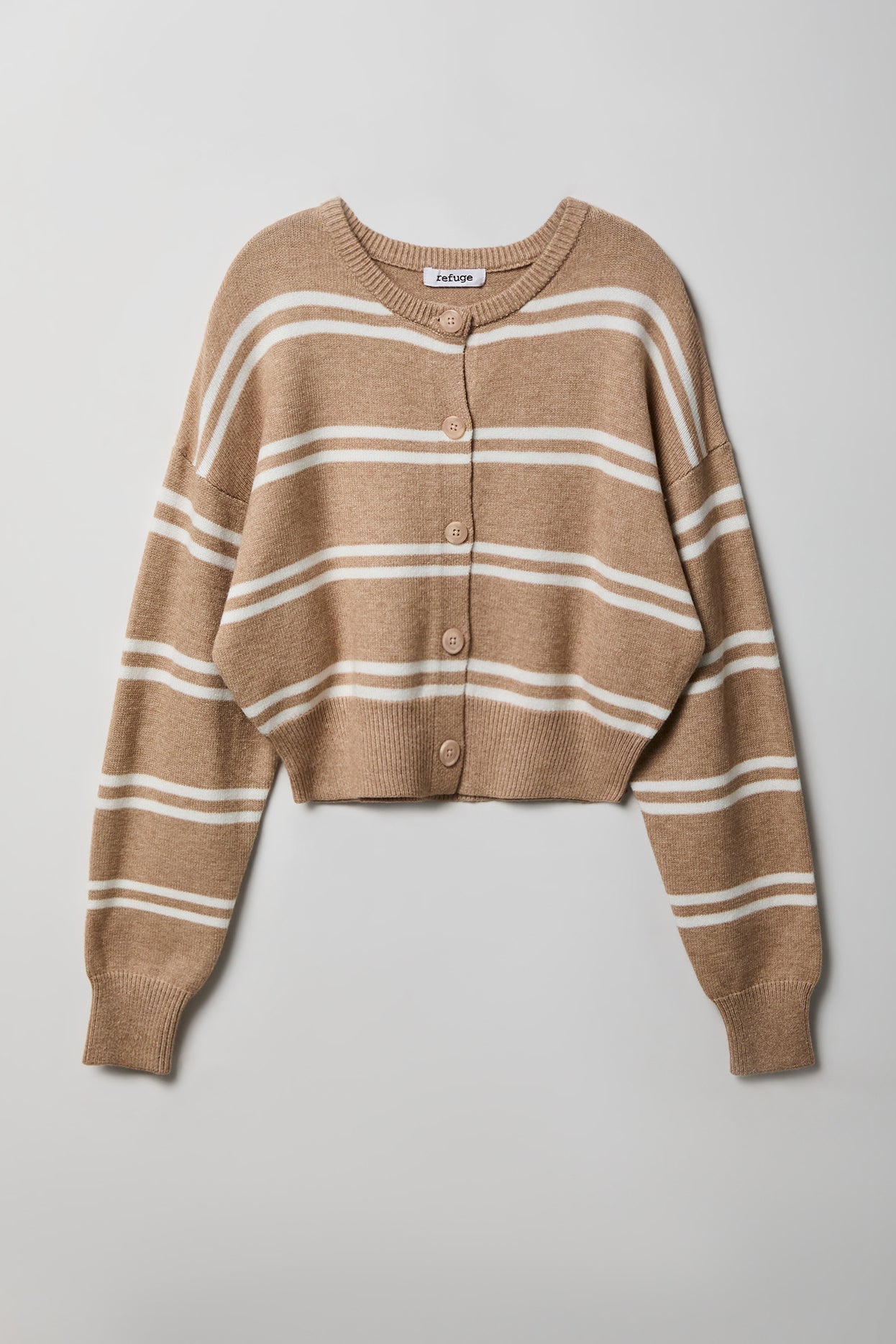 Striped Button-Up Cardigan