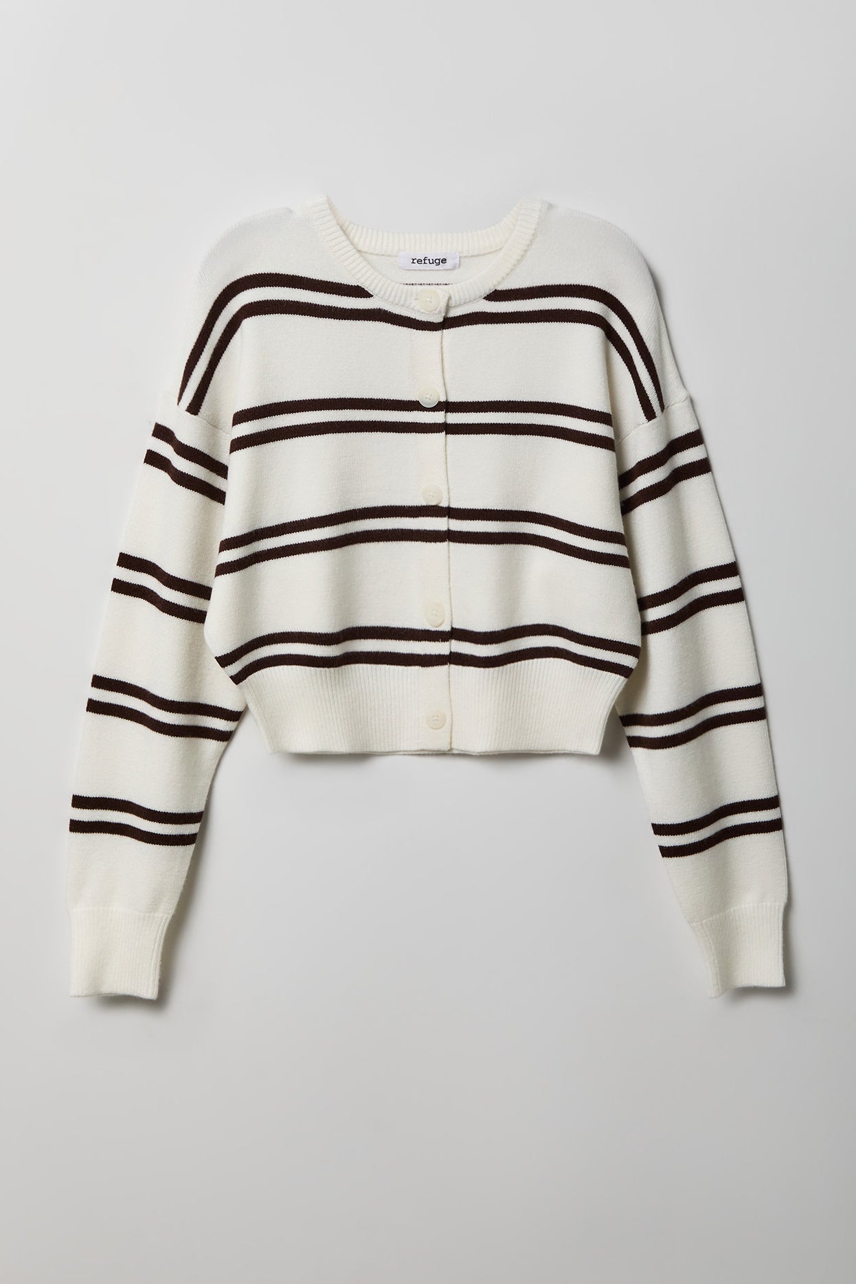 Striped Button-Up Cardigan