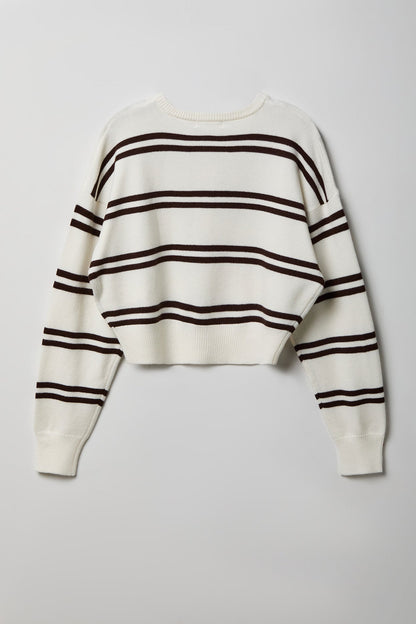 Striped Button-Up Cardigan