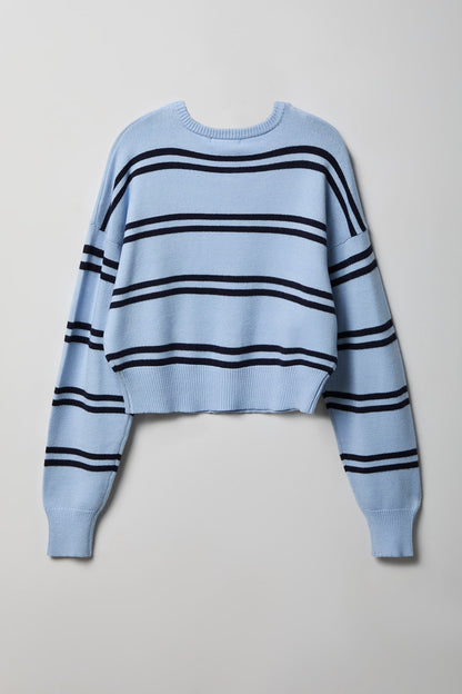 Striped Button-Up Cardigan