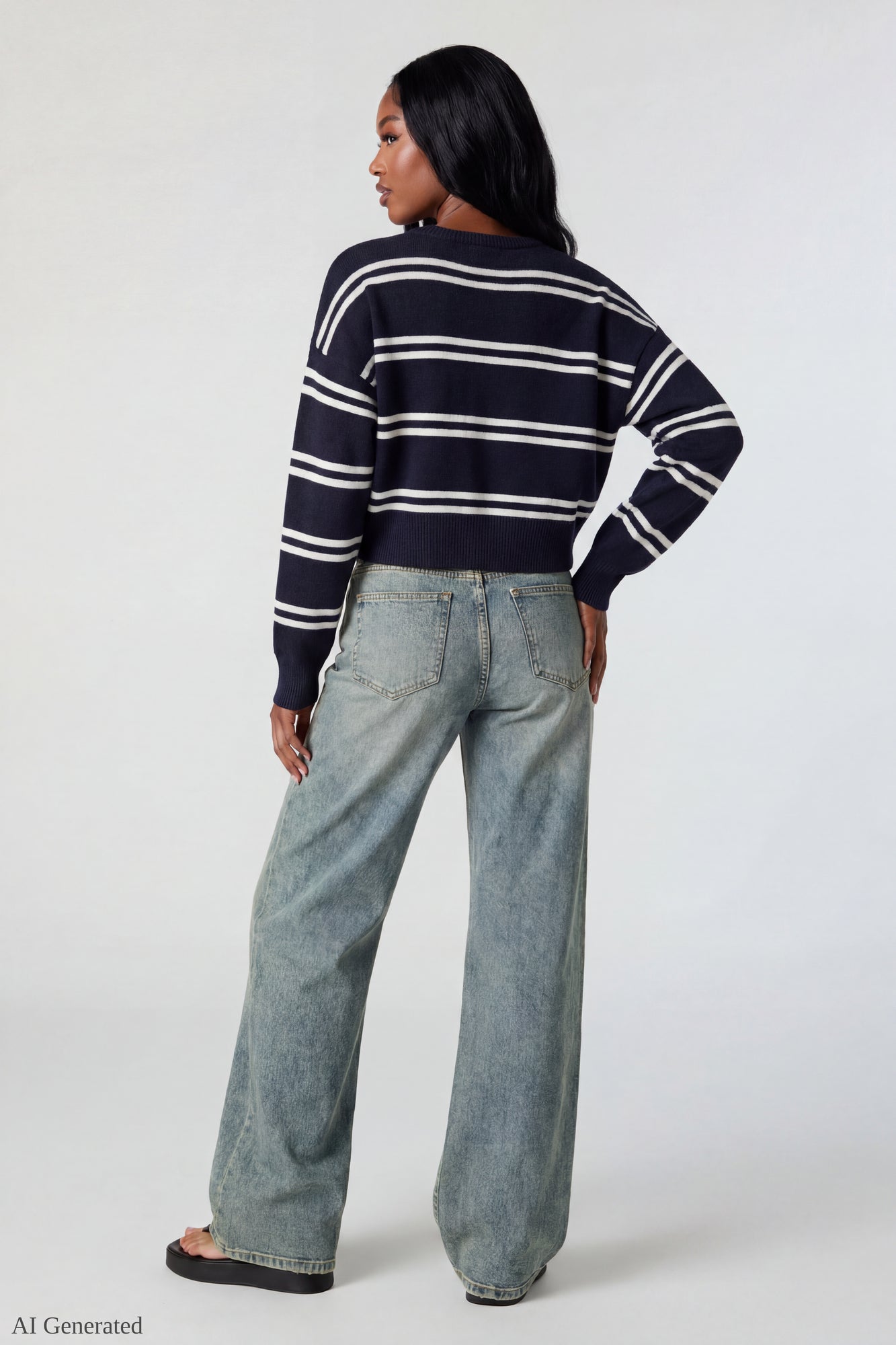 Striped Button-Up Cardigan