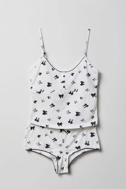 Printed Tank & Boy Short Pajama Set