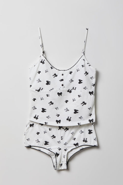 Printed Tank & Boy Short Pajama Set