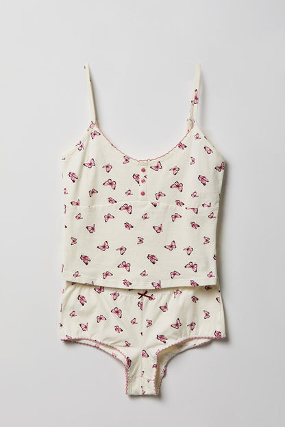 Printed Tank & Boy Short Pajama Set