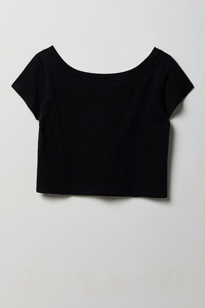 Luxe Heavy Cotton Off Shoulder T-Shirt