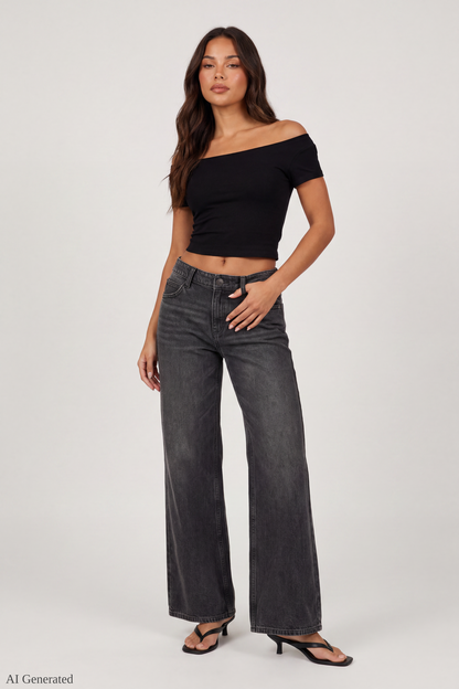 Luxe Heavy Cotton Off Shoulder T-Shirt