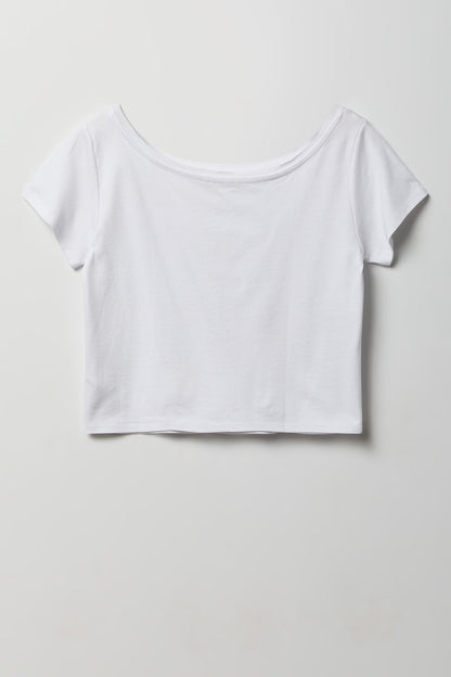 Luxe Heavy Cotton Off Shoulder T-Shirt