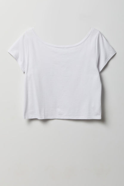 Luxe Heavy Cotton Off Shoulder T-Shirt