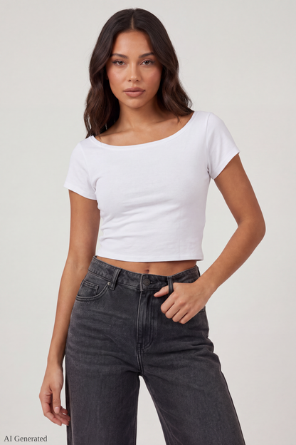 Luxe Heavy Cotton Off Shoulder T-Shirt