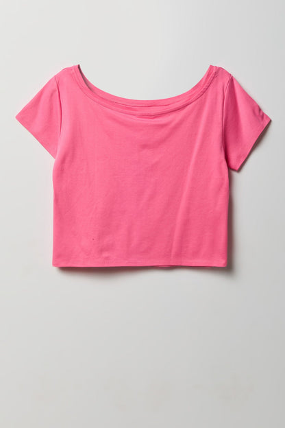 Luxe Heavy Cotton Off Shoulder T-Shirt