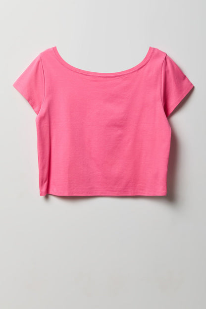 Luxe Heavy Cotton Off Shoulder T-Shirt