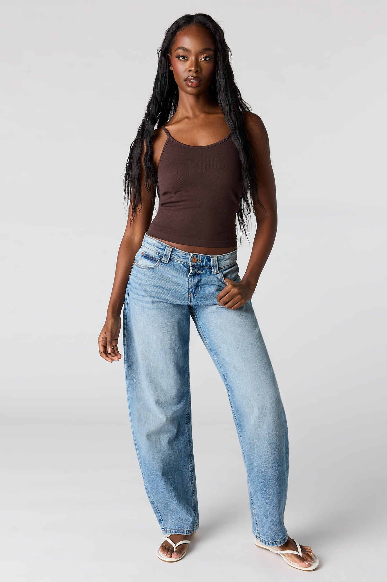 Braless Seamless Ribbed Scoop Neck Tank