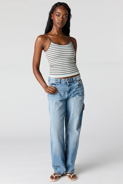Braless Seamless Ribbed Scoop Neck Tank