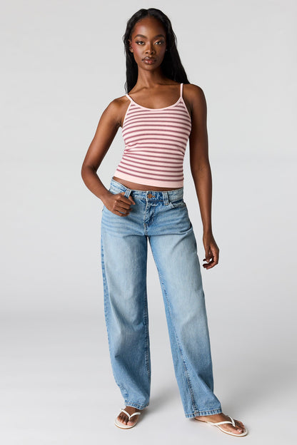 Braless Seamless Ribbed Scoop Neck Tank