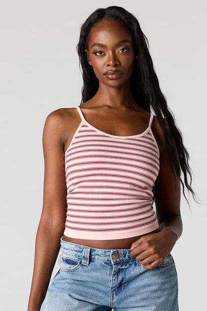 Braless Seamless Ribbed Scoop Neck Tank