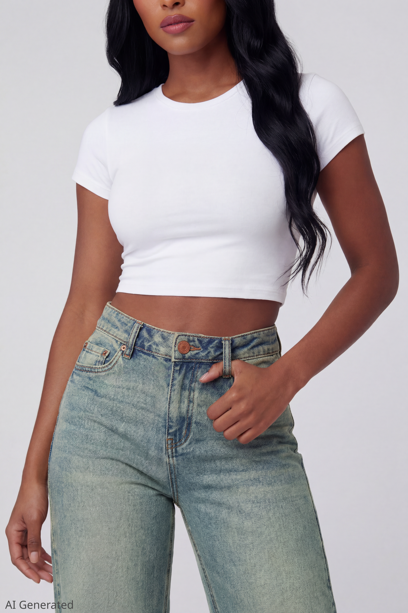 Paris Stretch High Rise Wide Leg Vintage Medium Jean