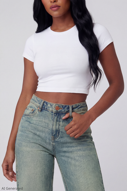 Paris Stretch High Rise Wide Leg Vintage Medium Jean