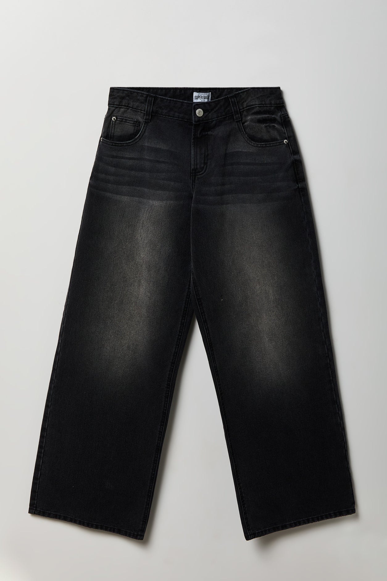 London Low Rise Super Baggy Black Jean