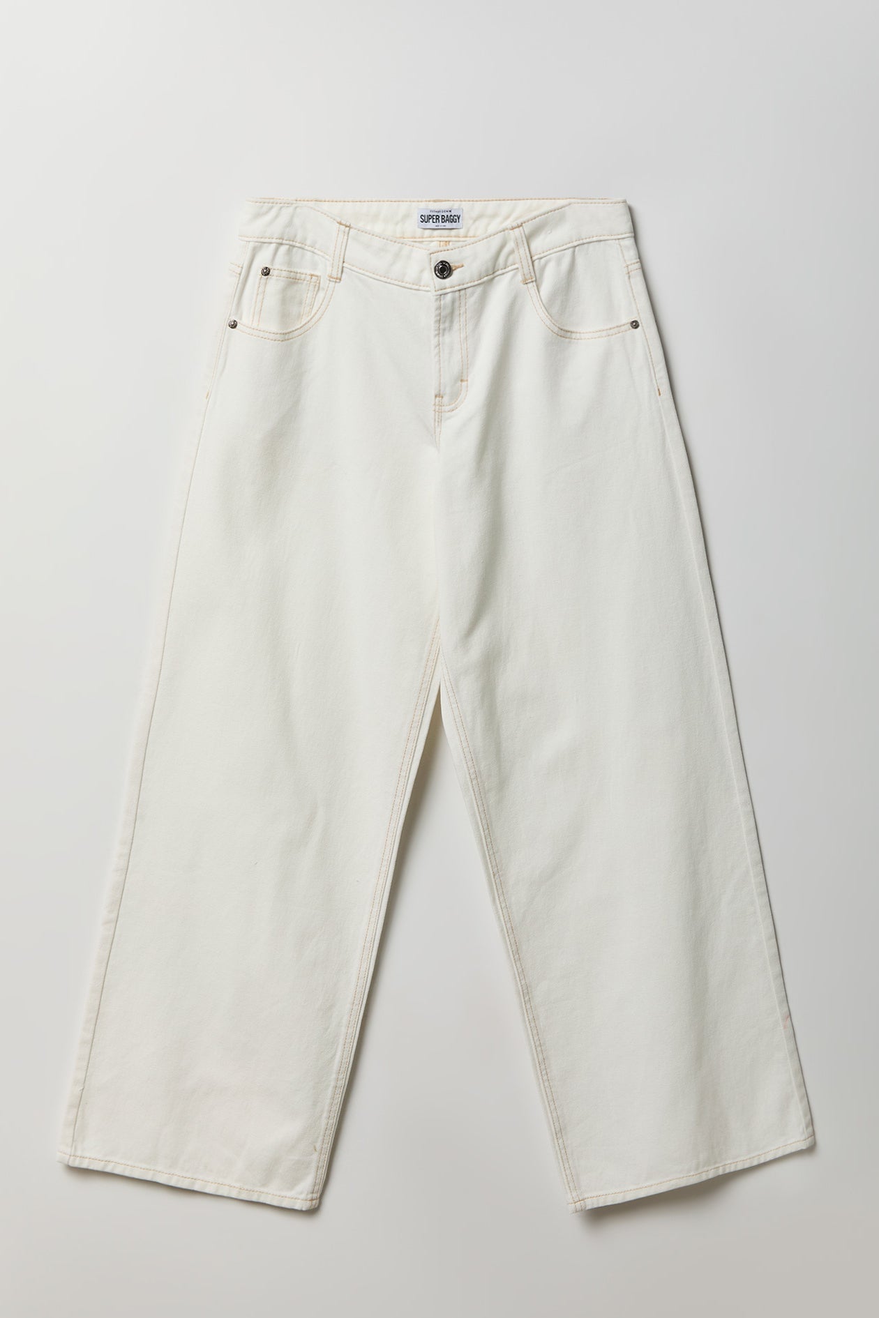 London Low Rise Super Baggy White Jean
