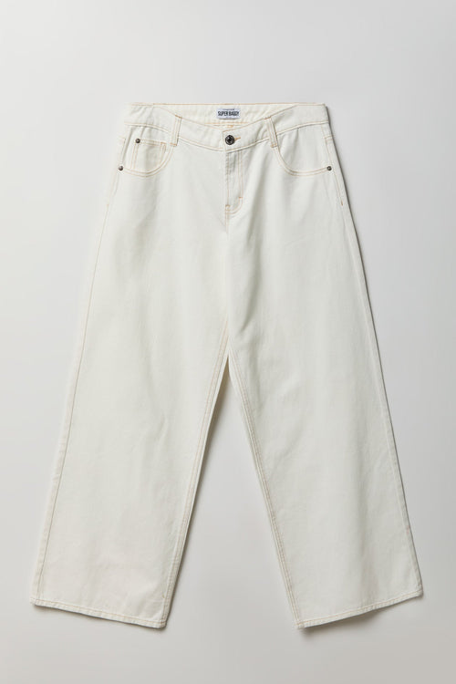 London Low Rise Super Baggy White Jean