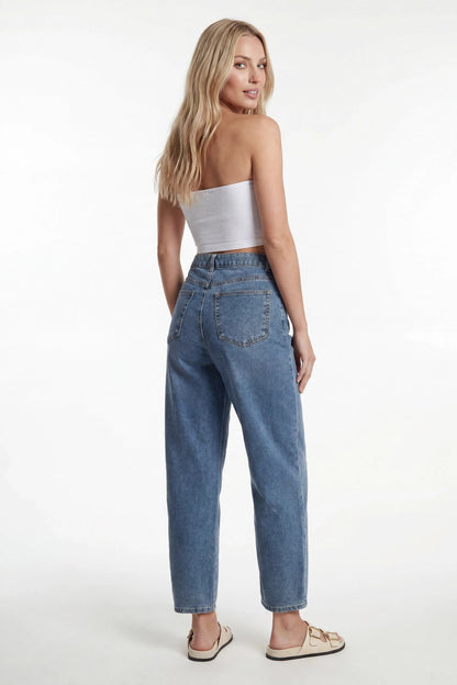 Stretch High Rise Barrel Medium Jean