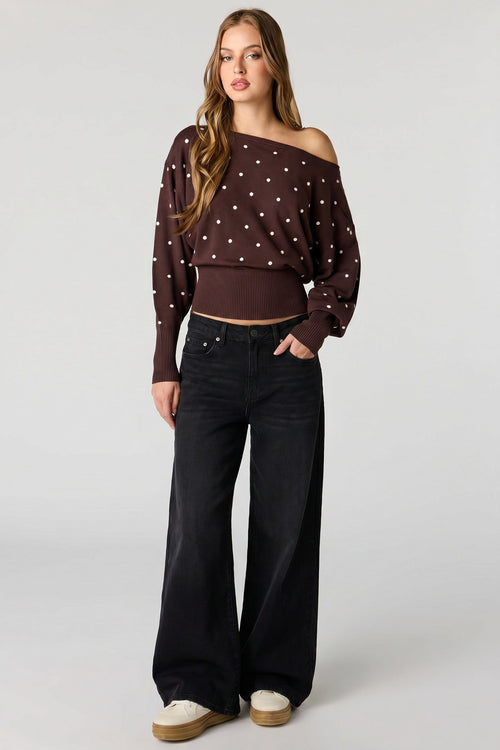 Soho Stretch Mid Rise Super Baggy Black Jean