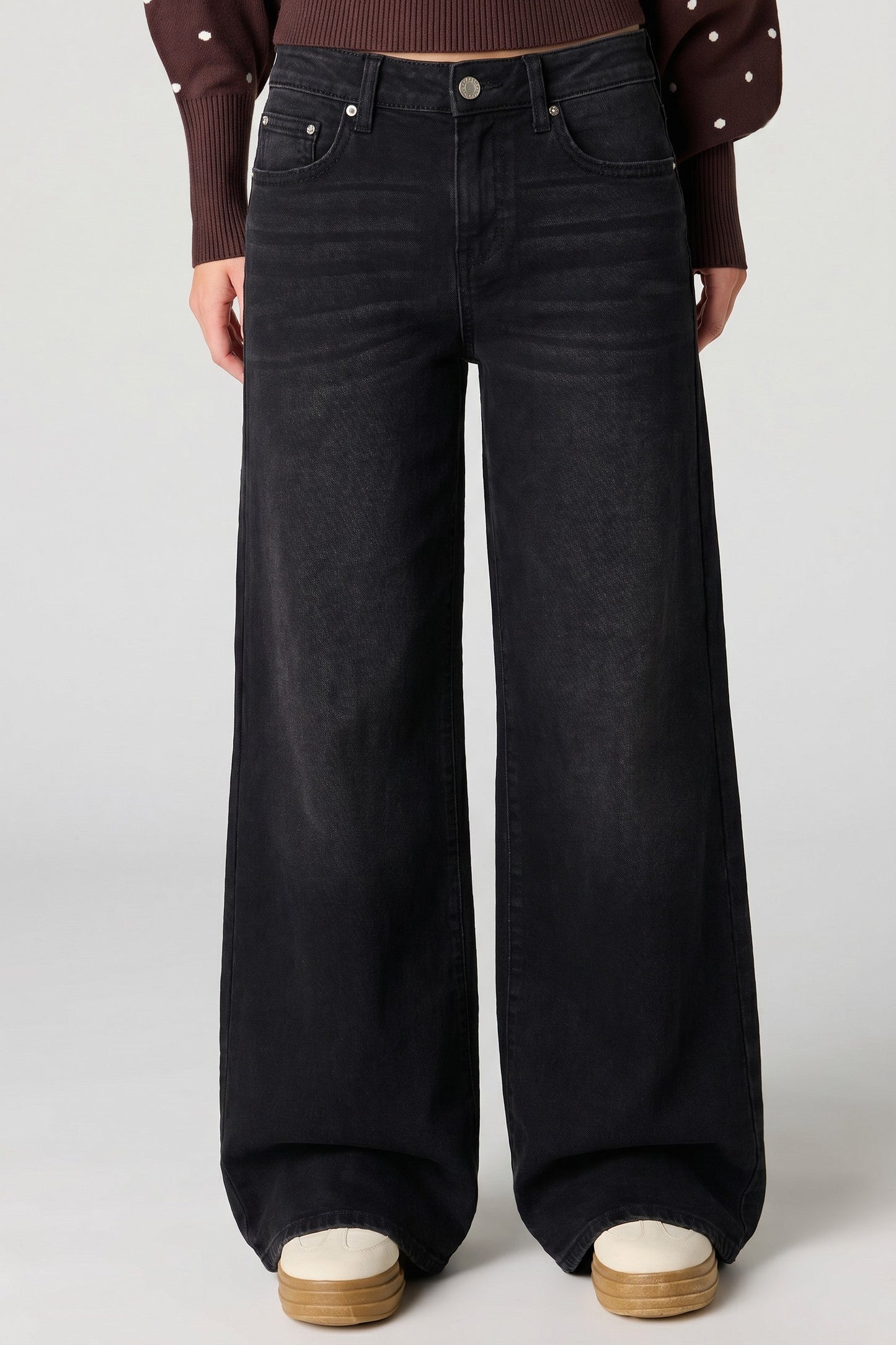 Soho Stretch Mid Rise Super Baggy Black Jean