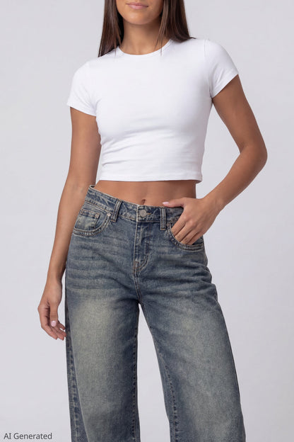 Soho Stretch Mid Rise Super Baggy Vintage Medium Jean