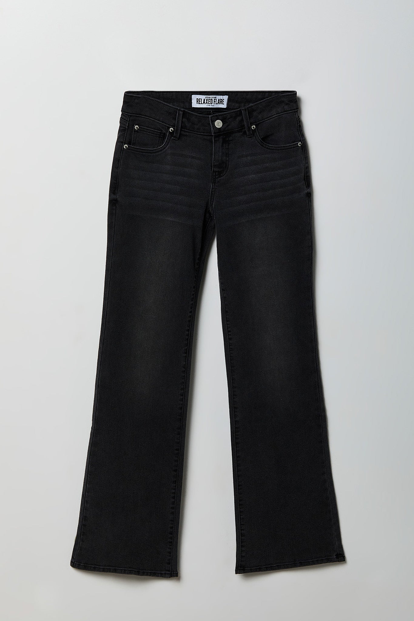 Stretch Relaxed Flare Black Jean