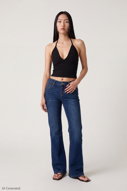 Stretch Relaxed Flare Dark Jean