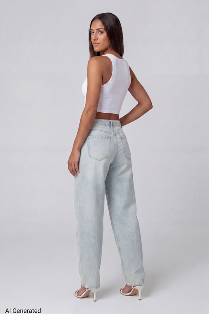 Low Rise Barrel Light Jean