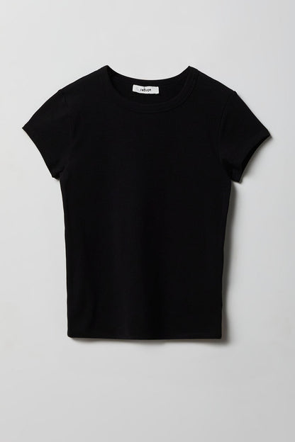 Ribbed Crewneck T-Shirt