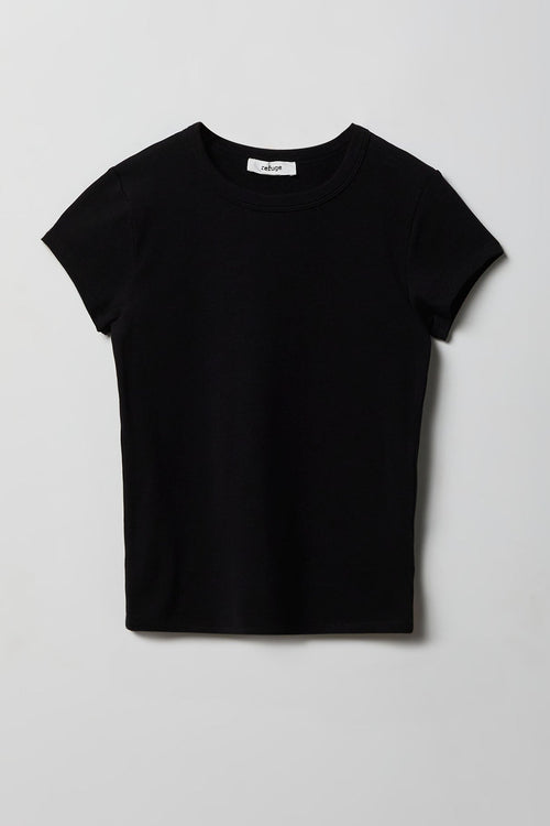 Ribbed Crewneck T-Shirt