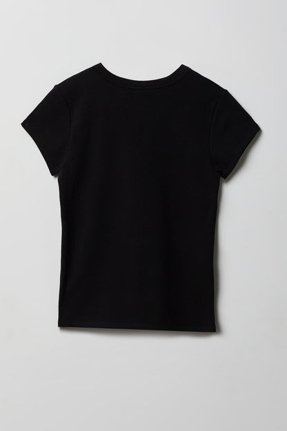 Ribbed Crewneck T-Shirt