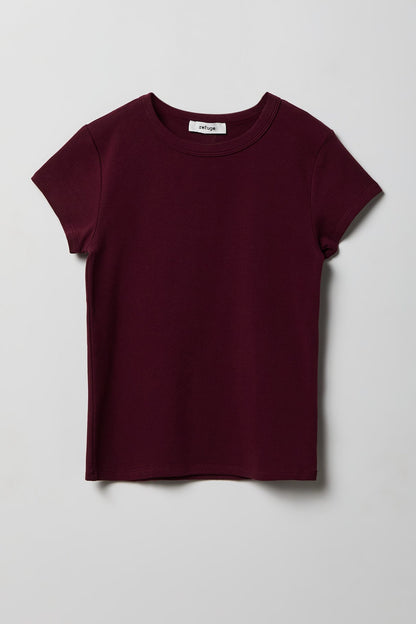 Ribbed Crewneck T-Shirt