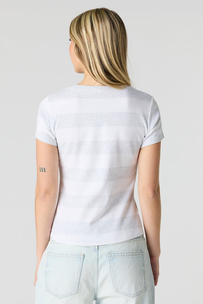 Striped Ribbed T-Shirt