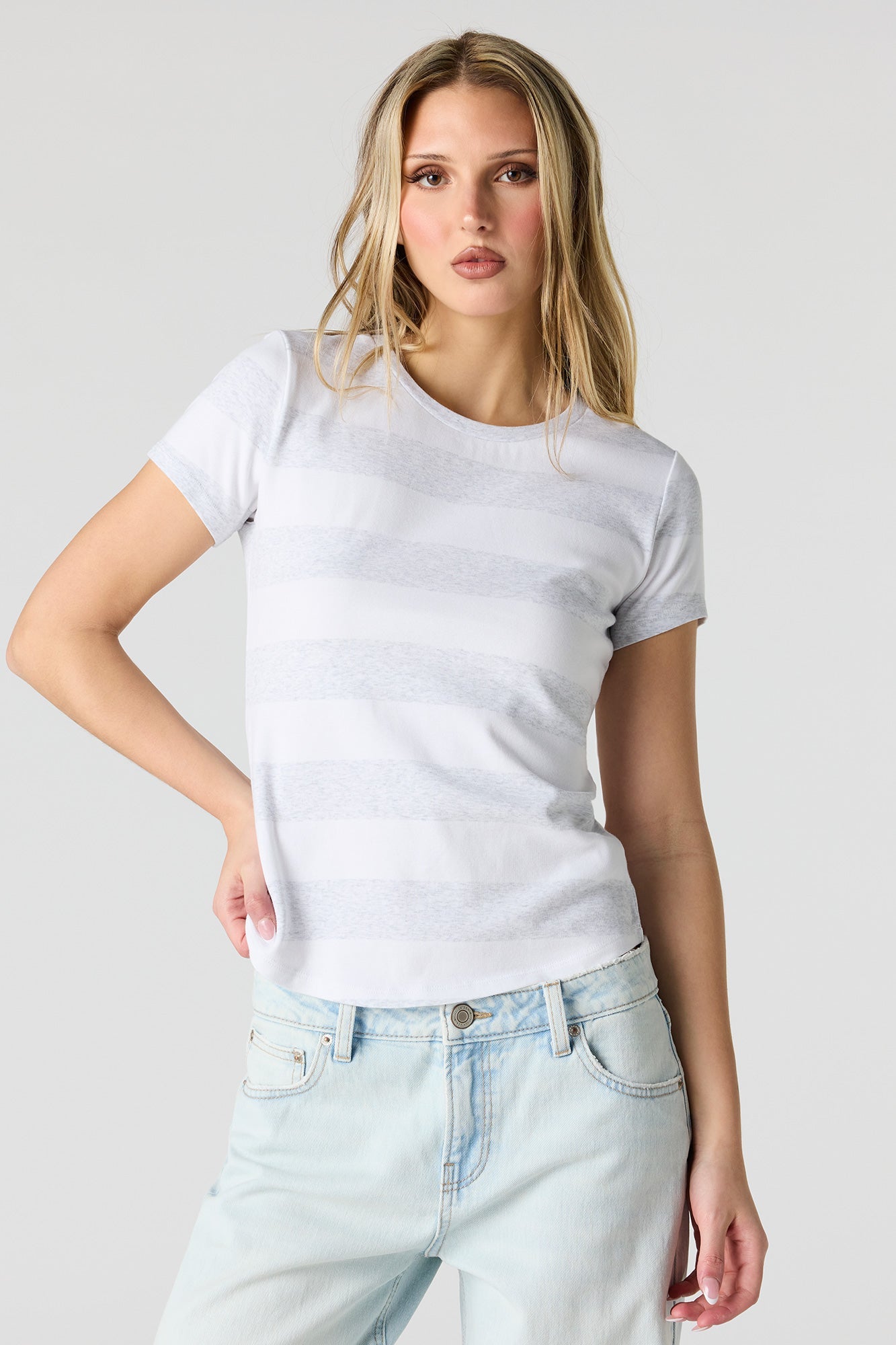 Striped Ribbed T-Shirt