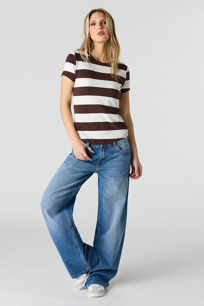 Striped Ribbed T-Shirt