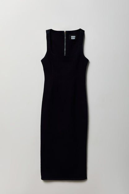 Denim Square Neck Maxi Dress