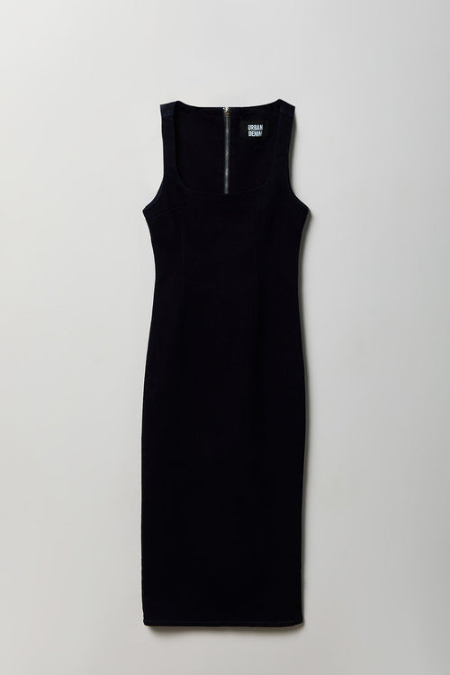 Denim Square Neck Maxi Dress