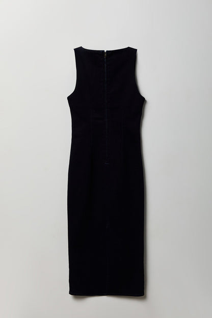 Denim Square Neck Maxi Dress