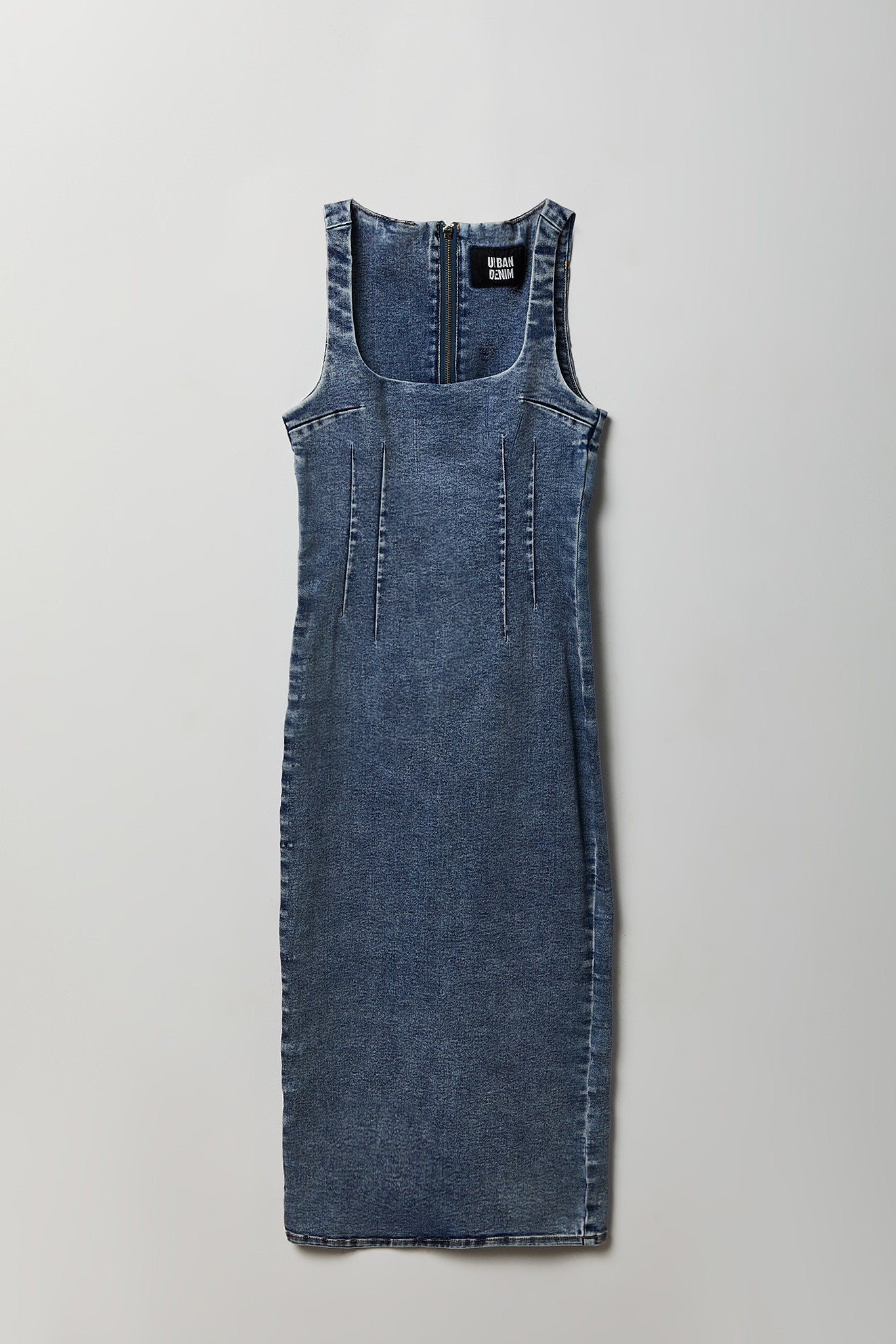 Denim Square Neck Maxi Dress